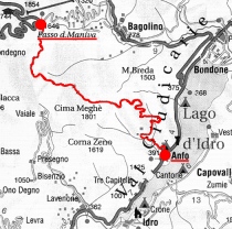 Cartina della strada Anfo-Baremone-Maniva